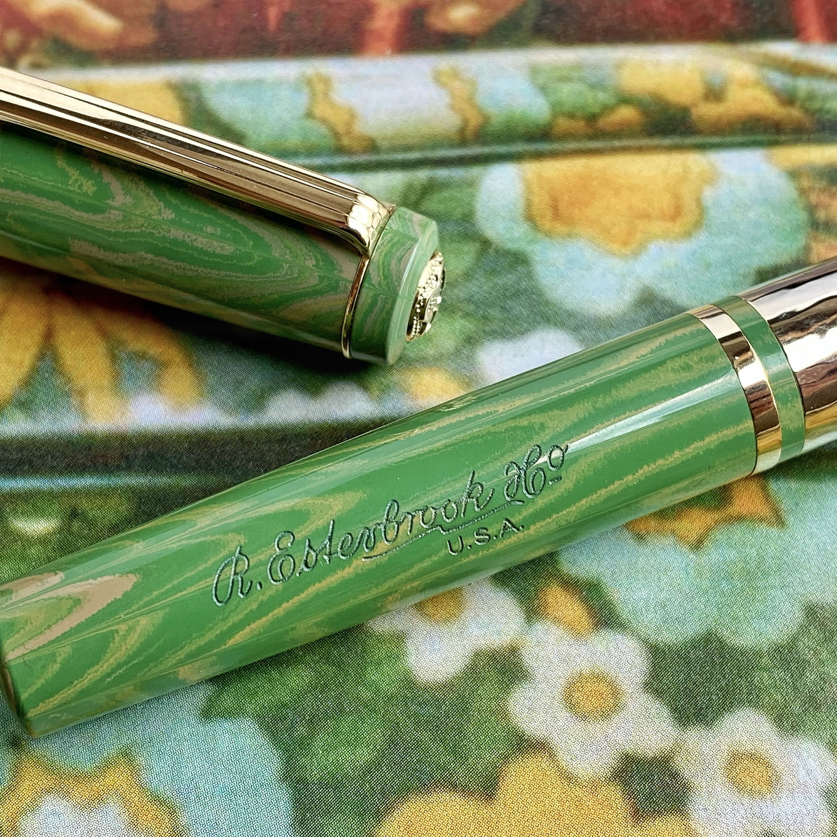 Esterbrook Model J Lotus Green Ebonite GT Plumo Estilográfica