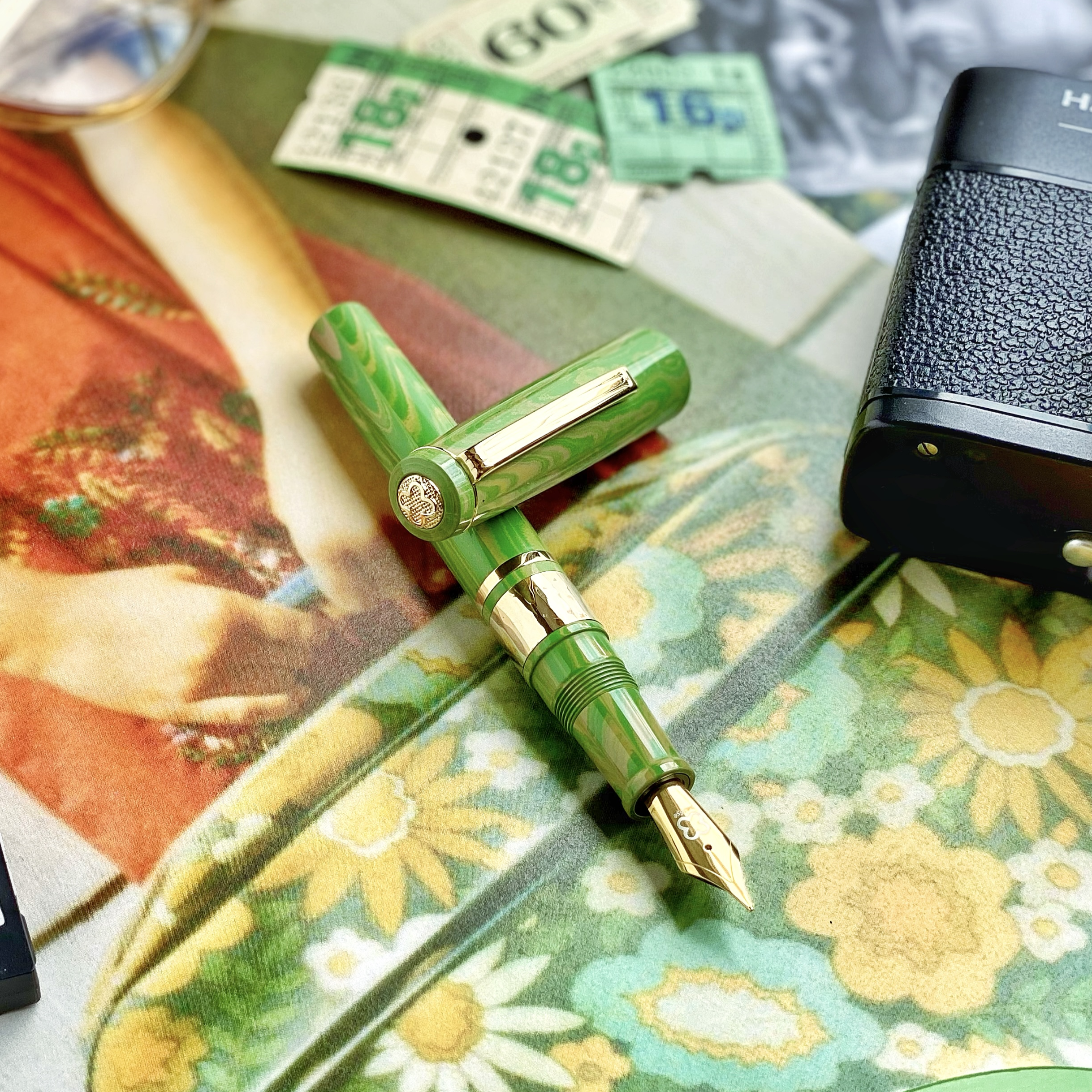 Esterbrook Model J Lotus Green Ebonite GT Plumo Estilográfica
