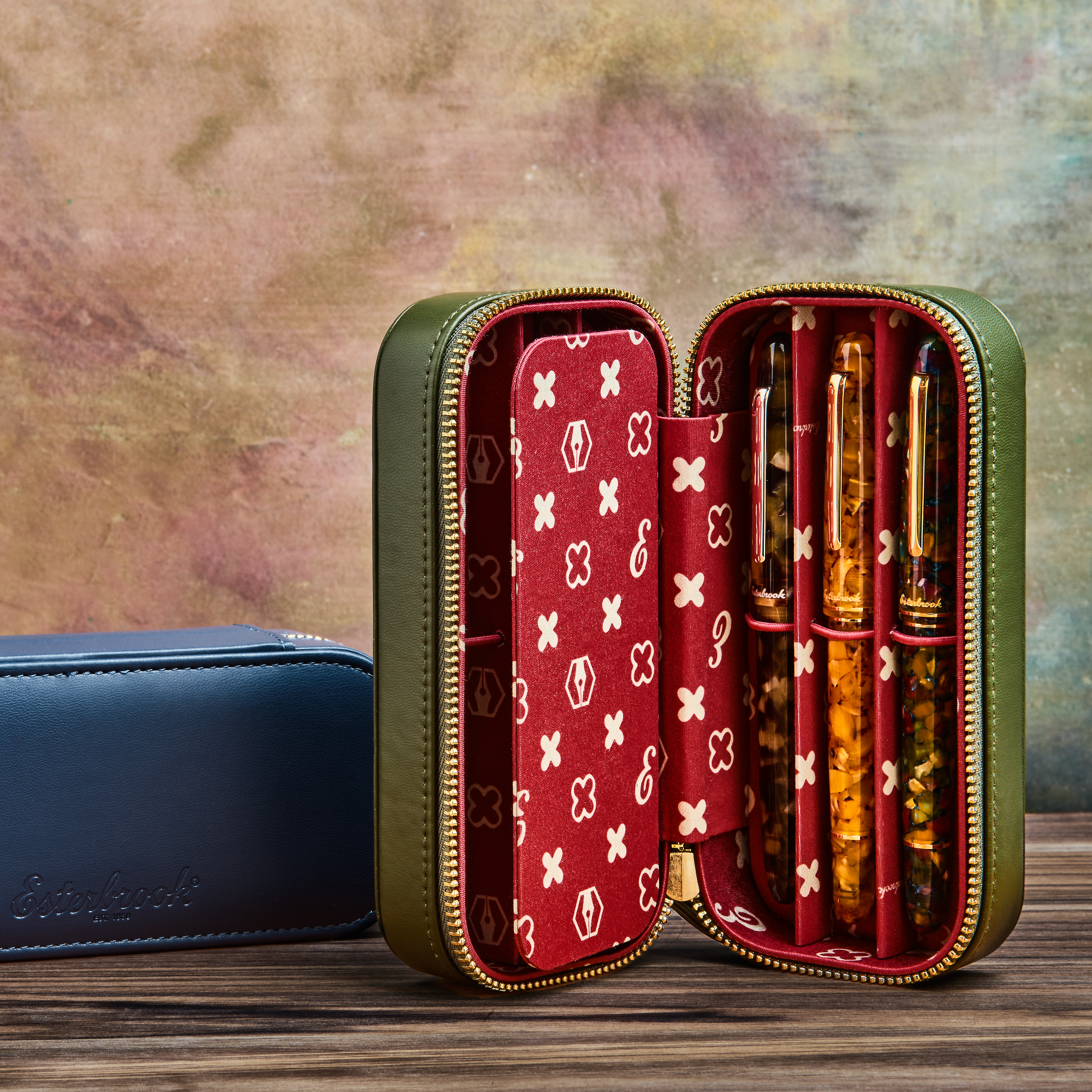 Esterbrook Blue Dandelion Pen Nook Penetui (3-delig)
