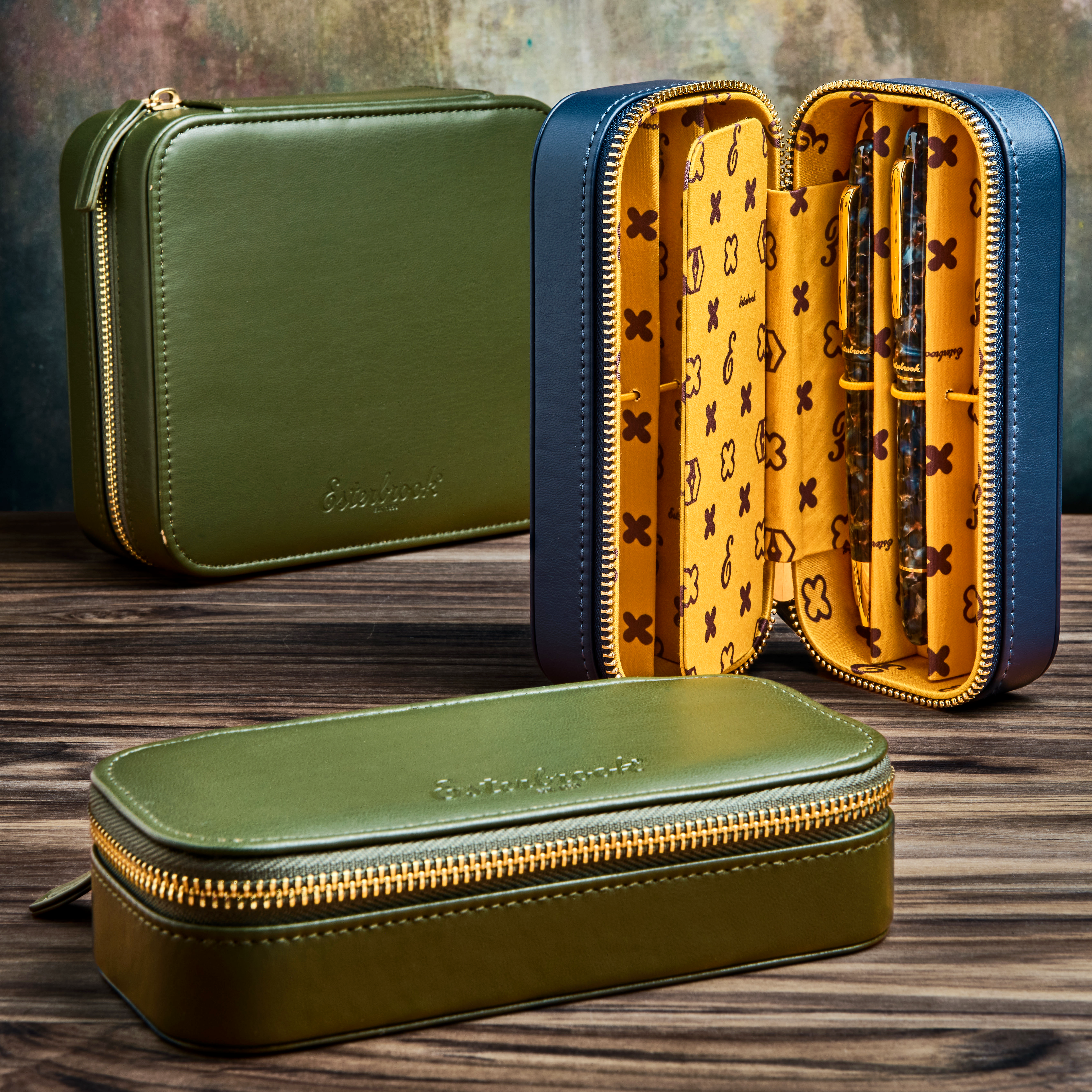 Esterbrook Moss Green Pen Nook Penetui (3-delig)