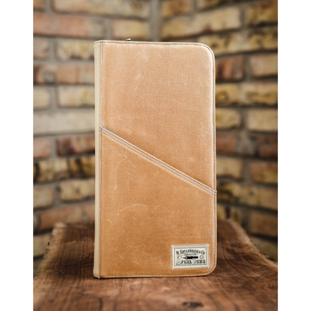 Esterbrook 40 Slot Canvas Zipper Pen Case Tan