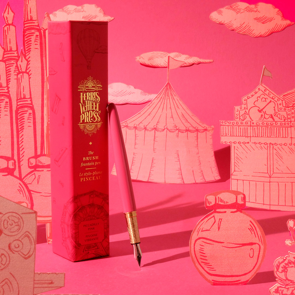 Ferris Wheel Press Brush Picadilly Pink Plumo Estilográfica