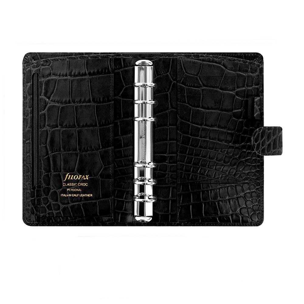 Filofax Classic Croc Ebony Personal Organizer Filofax Classic Croc Ebony Personal Organizer
