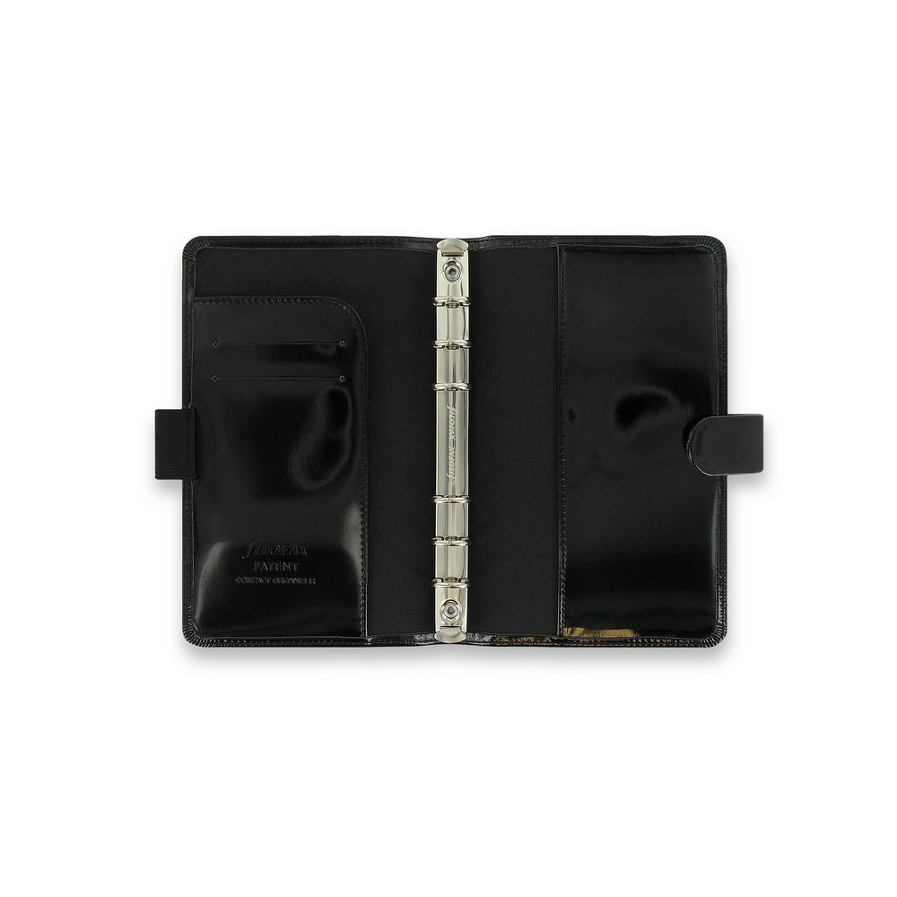 Filofax Patent Black Compact Organizer