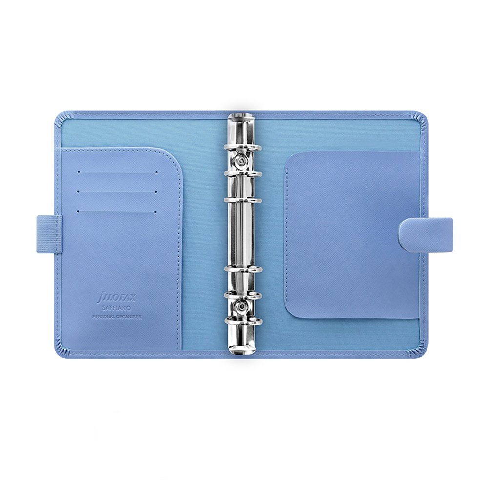 Filofax Clipbook Personal Size - Vista Blue Leather-Look Notebook & Planner