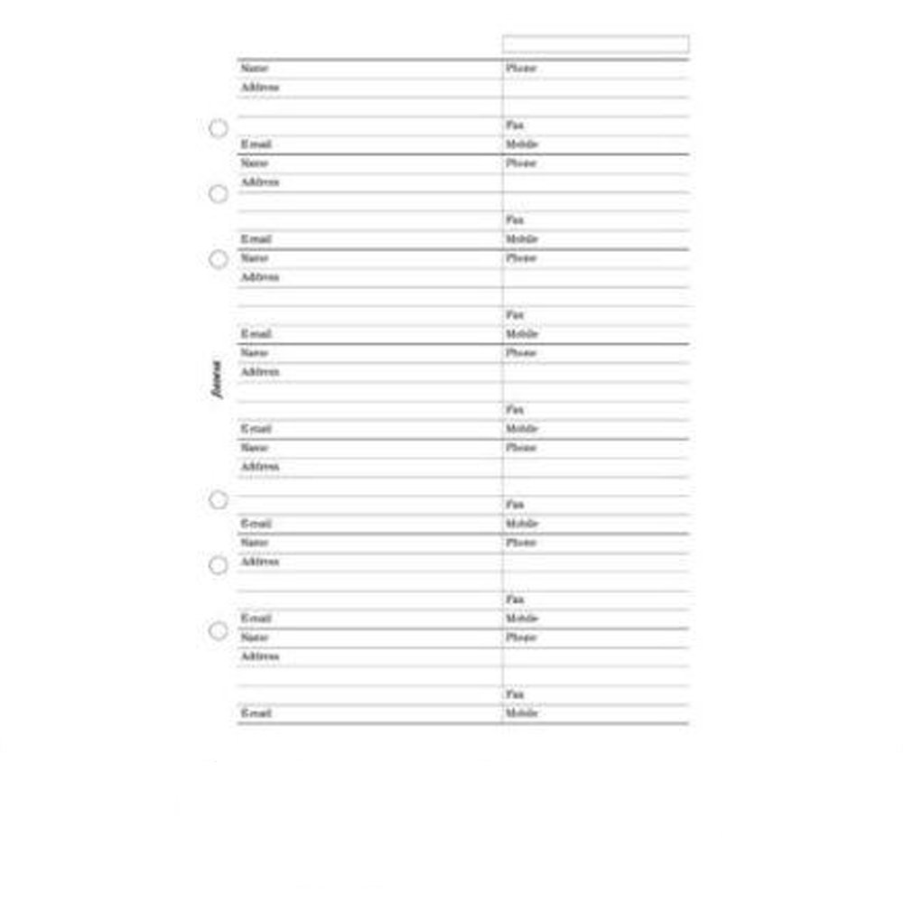 Buy Filofax Refill A5 White Address Notepaper Filofax Refill A5 White Address Notepaper
