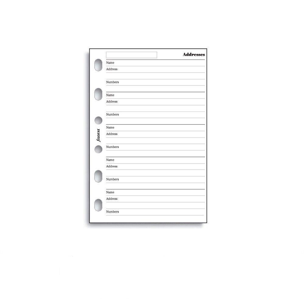 Buy Filofax Refill Pocket White Address Notepaper Filofax Refill Pocket White Address Notepaper