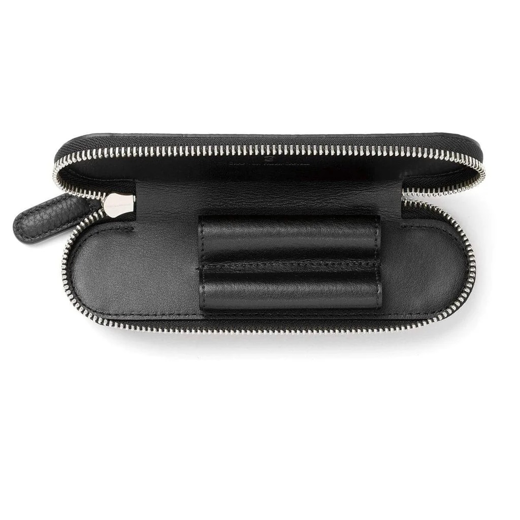 Graf von Faber-Castell Cashmere Black Zippered Pen Pouch (Double