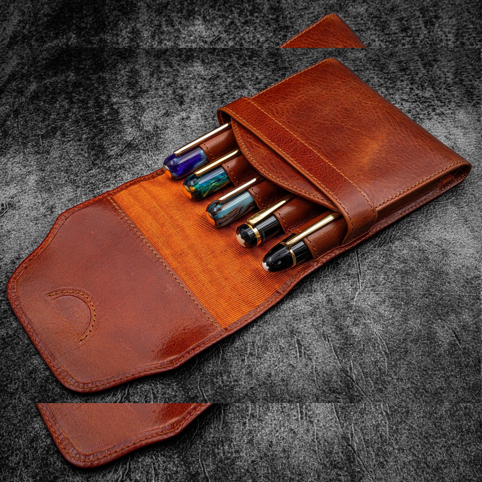 Galen Leather Legacy Deep Cognac TwinFlip Penetui (5-delig)