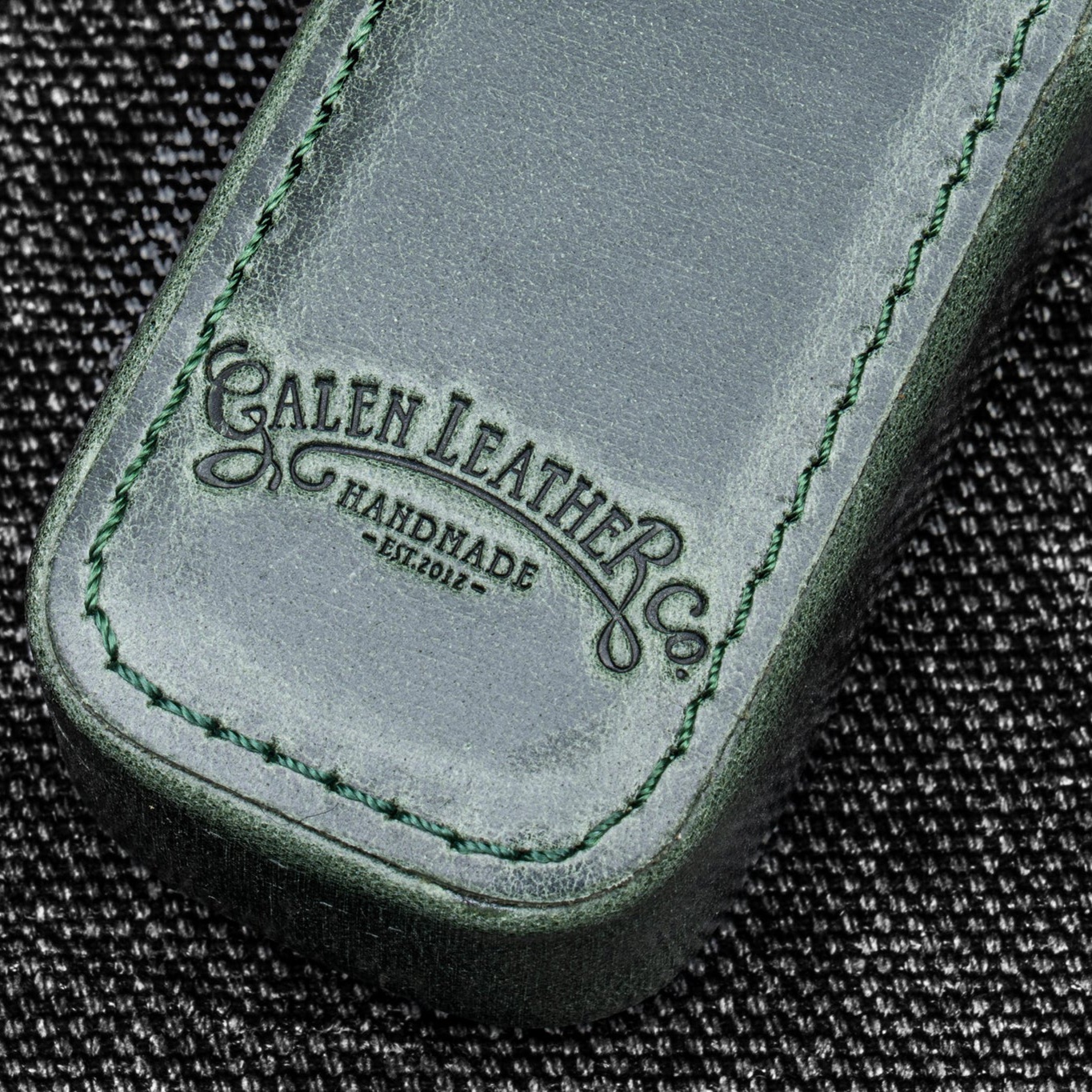 Galen Leather Magnum Opus Zippered Single Crazy Horse Forest Green Oversized Hard Pen Case