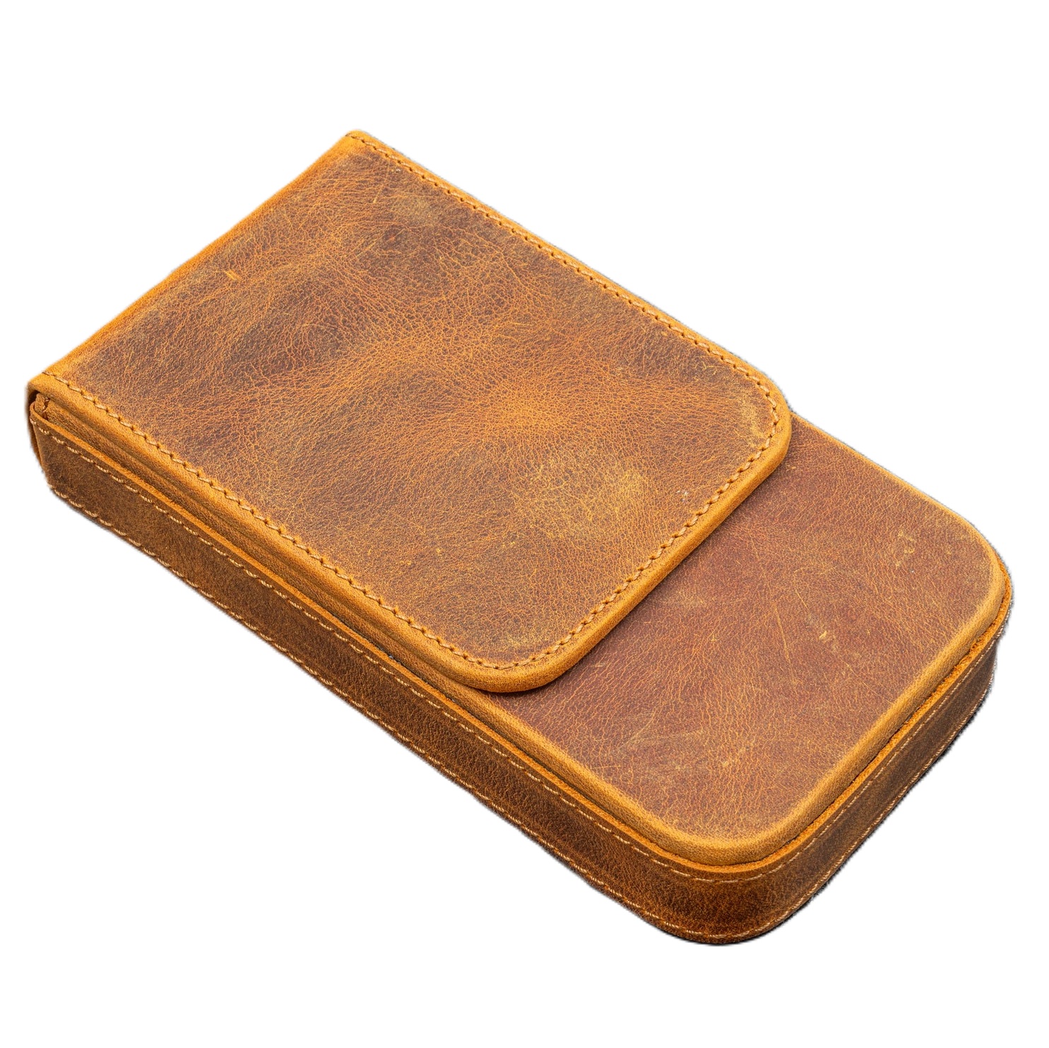 Galen Leather Magnum Opus 3 Slots Crazy Horse Brown Hard Pennenmap