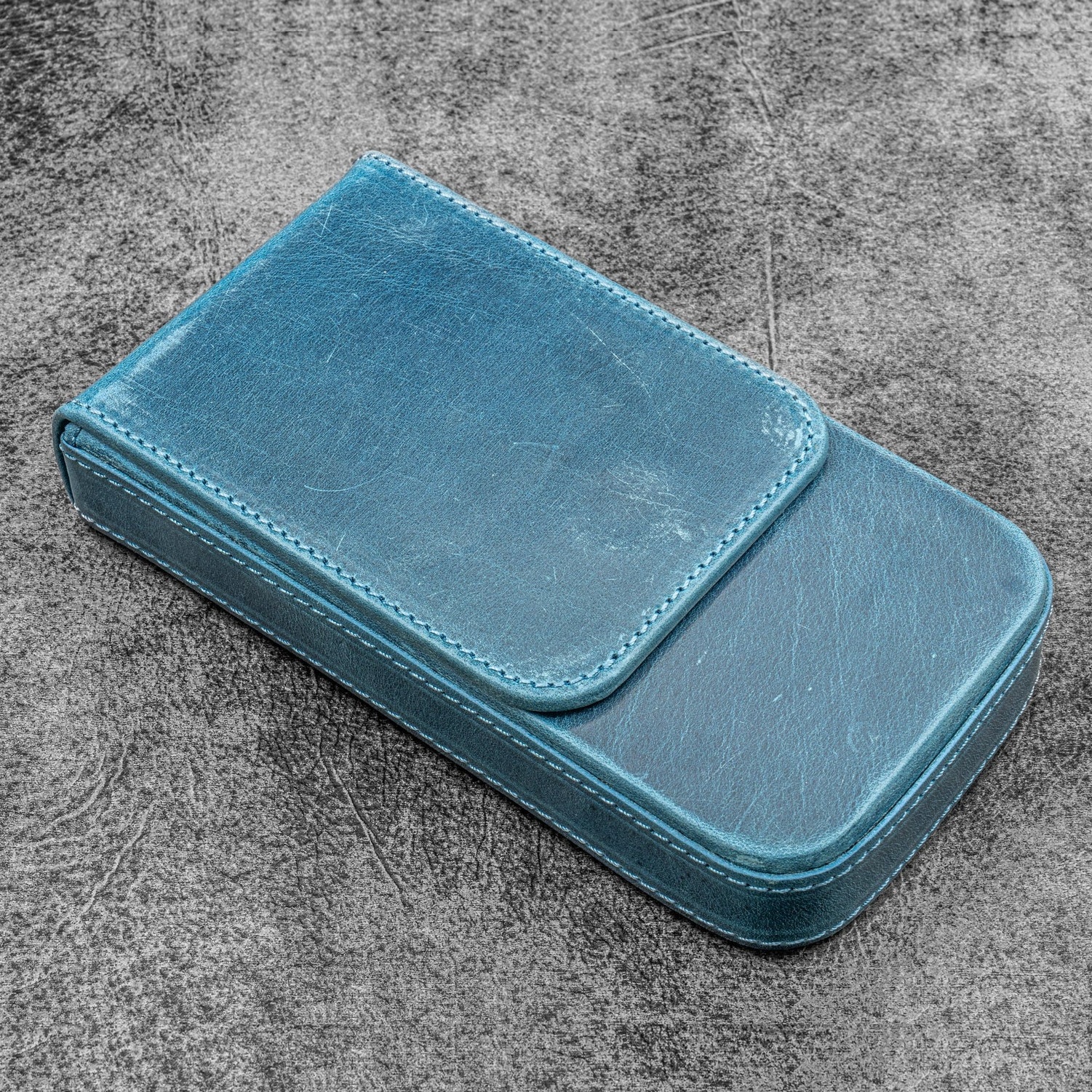 Galen Leather Magnum Opus 3 Slots Crazy Horse Ocean Blue Hard Pennenmap