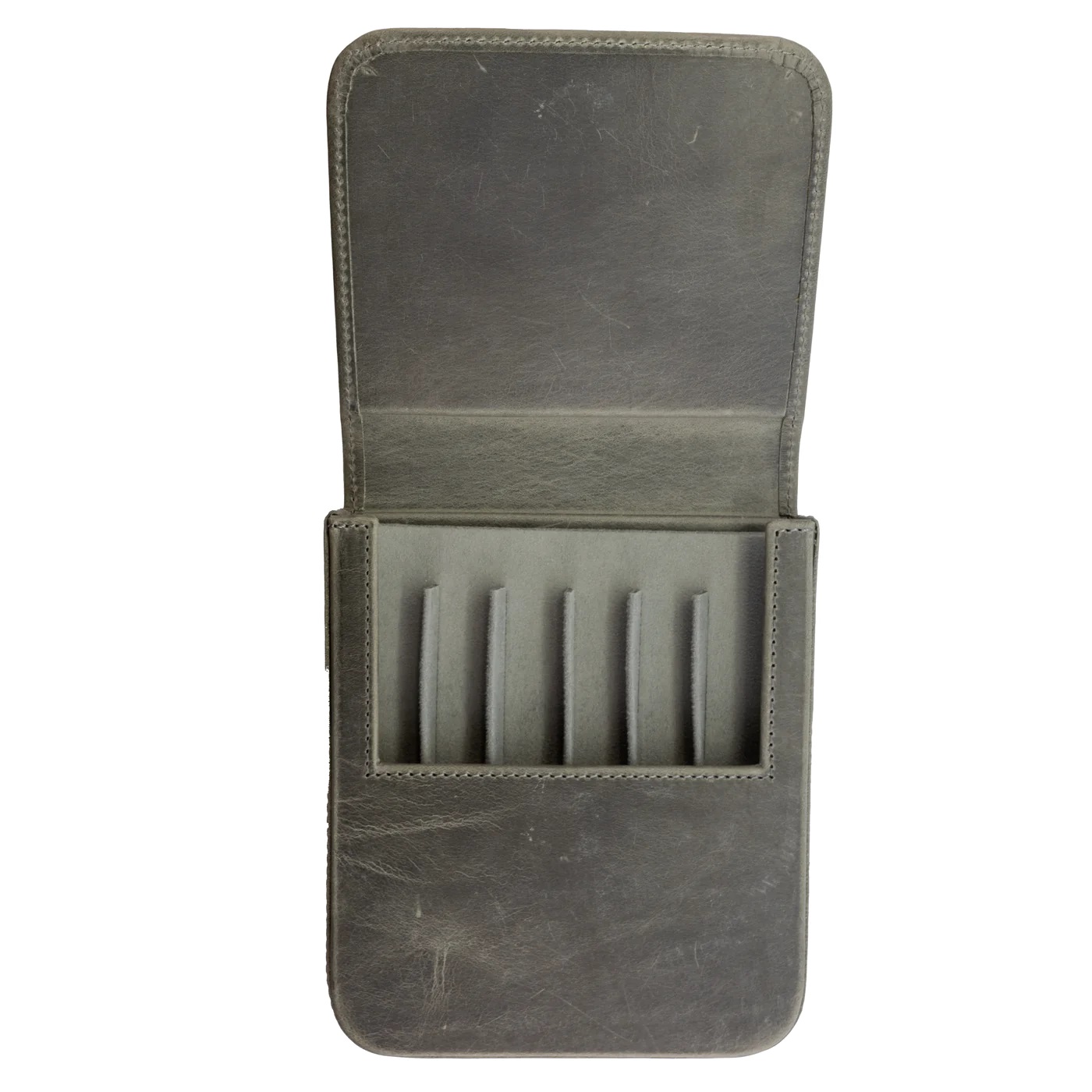 Galen Leather Magnum Opus 6 Slots Crazy Horse Smoky Hard Pen Case Galen Leather Magnum Opus 6 Slots Crazy Horse Smoky Hard Pen Case