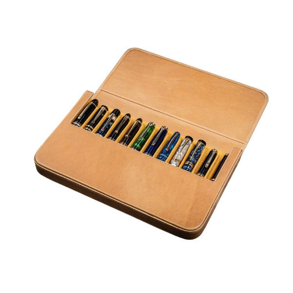 Galen Leather Magnum Opus 12 Slots Crazy Horse Honey Ochre Hard Pen Case Galen Leather Magnum Opus 12 Slots Crazy Horse Honey Ochre Hard Pen Case