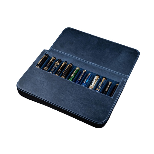 Galen Leather Magnum Opus 12 Slots Crazy Horse Navy Blue Hard Pen Case Galen Leather Magnum Opus 12 Slots Crazy Horse Navy Blue Hard Pen Case