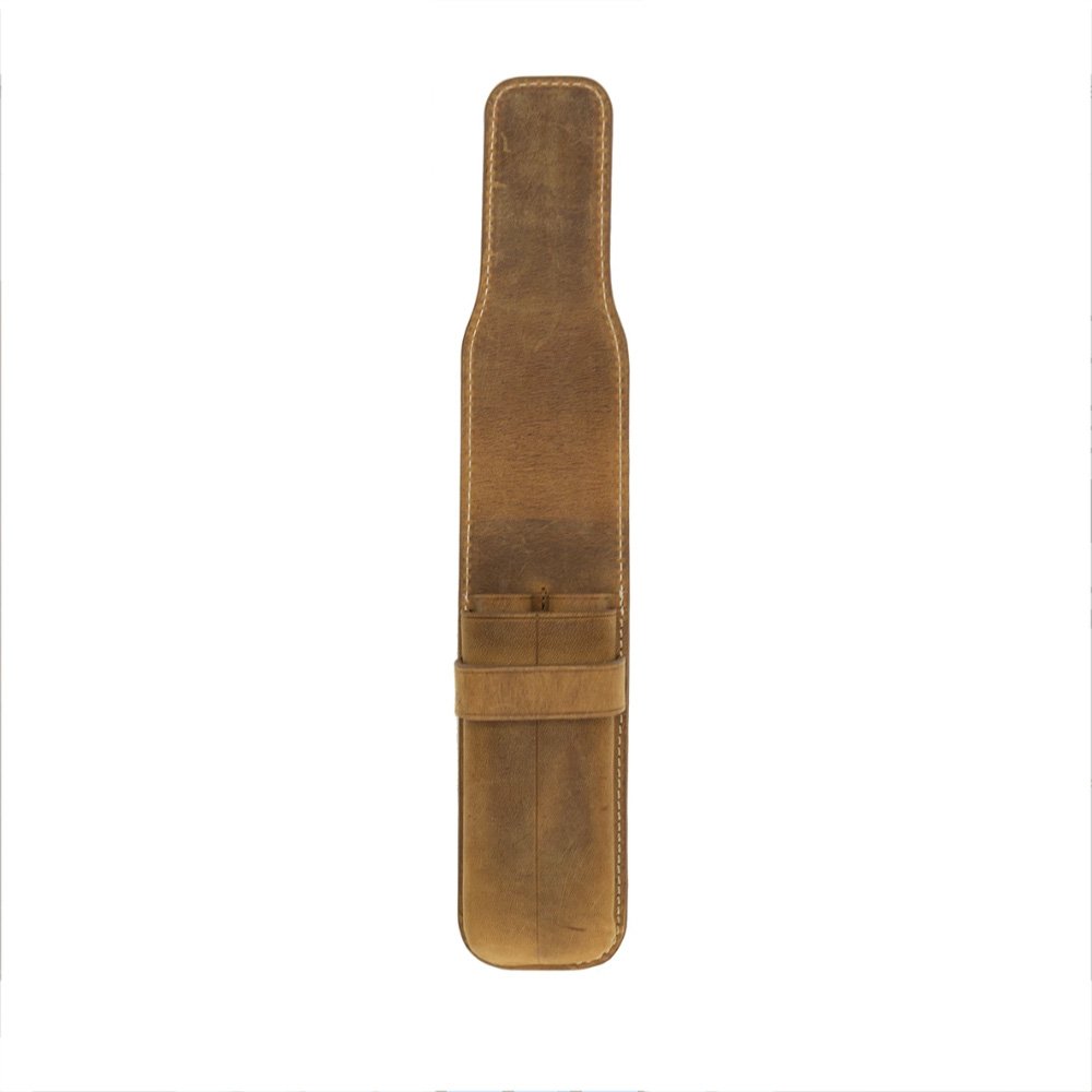 Galen Leather Crazy Horse Brown Flap Pen Pouch (Double) Galen Leather Crazy Horse Brown Flap Pen Pouch (Double)