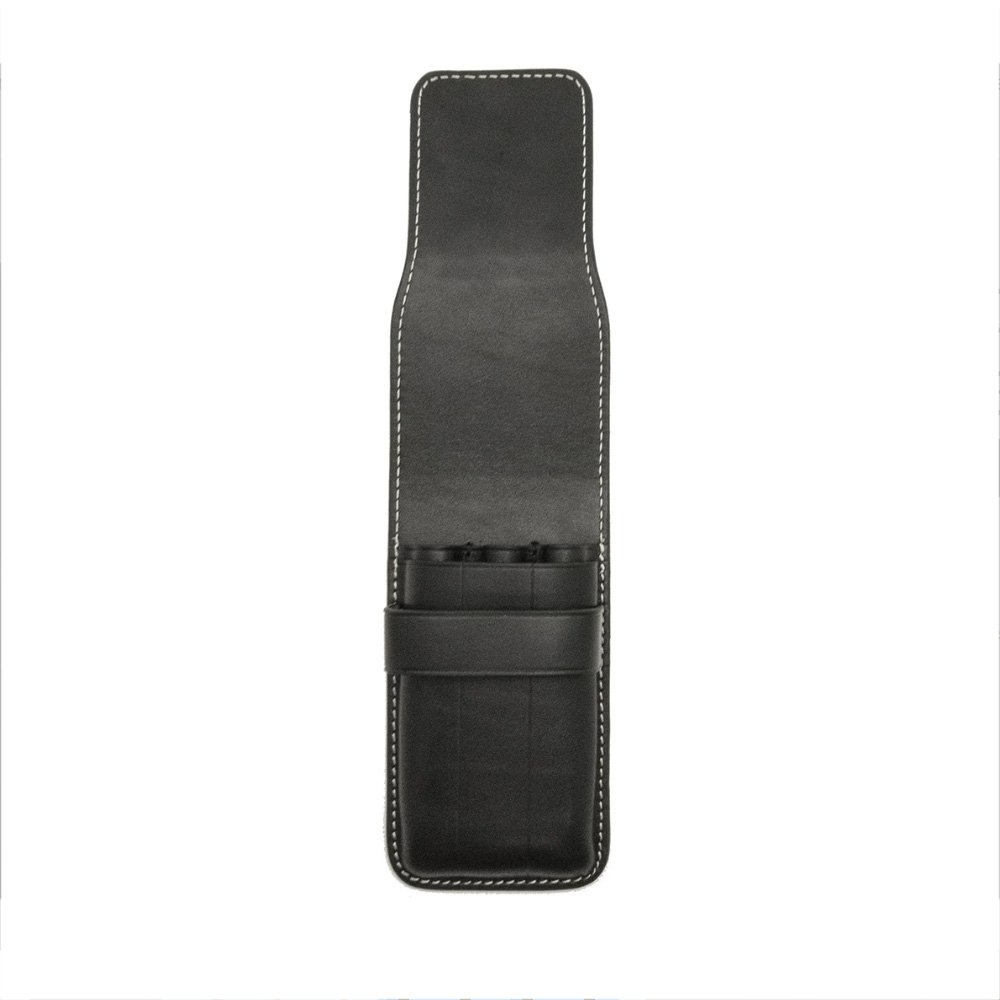 Galen Leather Black Flap Pen Pouch (Triple) Galen Leather Black Flap Pen Pouch (Triple)