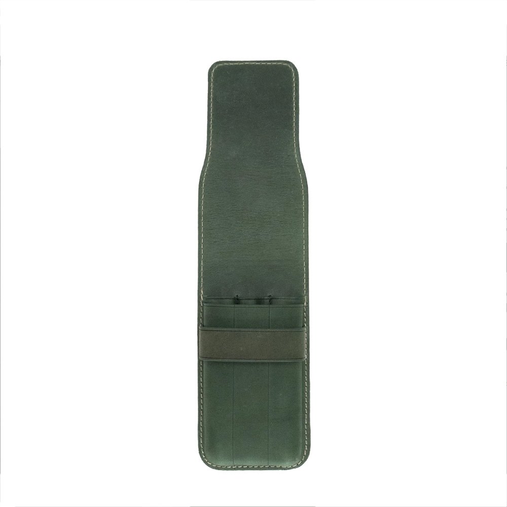 Galen Leather Crazy Horse Green Flap Pen Pouch (Triple) Galen Leather Crazy Horse Green Flap Pen Pouch (Triple)