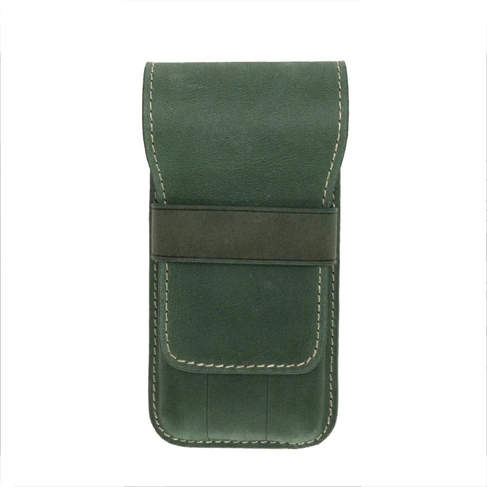 Galen Leather Crazy Horse Green Flap Pen Pouch (Triple) Galen Leather Crazy Horse Green Flap Pen Pouch (Triple)