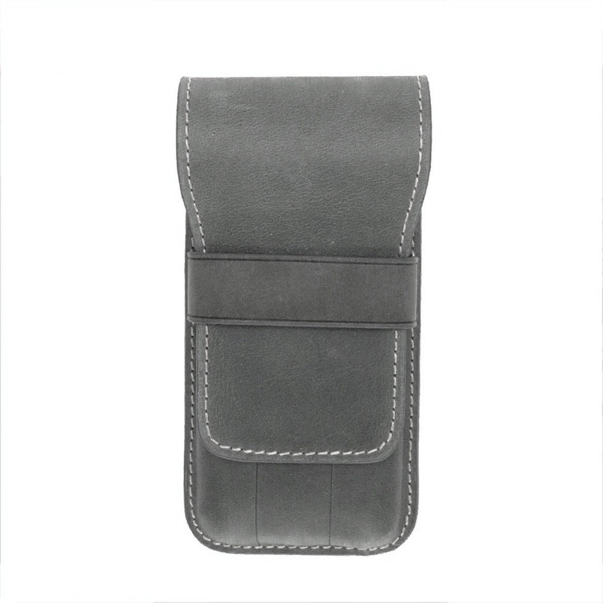 Galen Leather Crazy Horse Smoky Flap Pen Pouch (Triple)