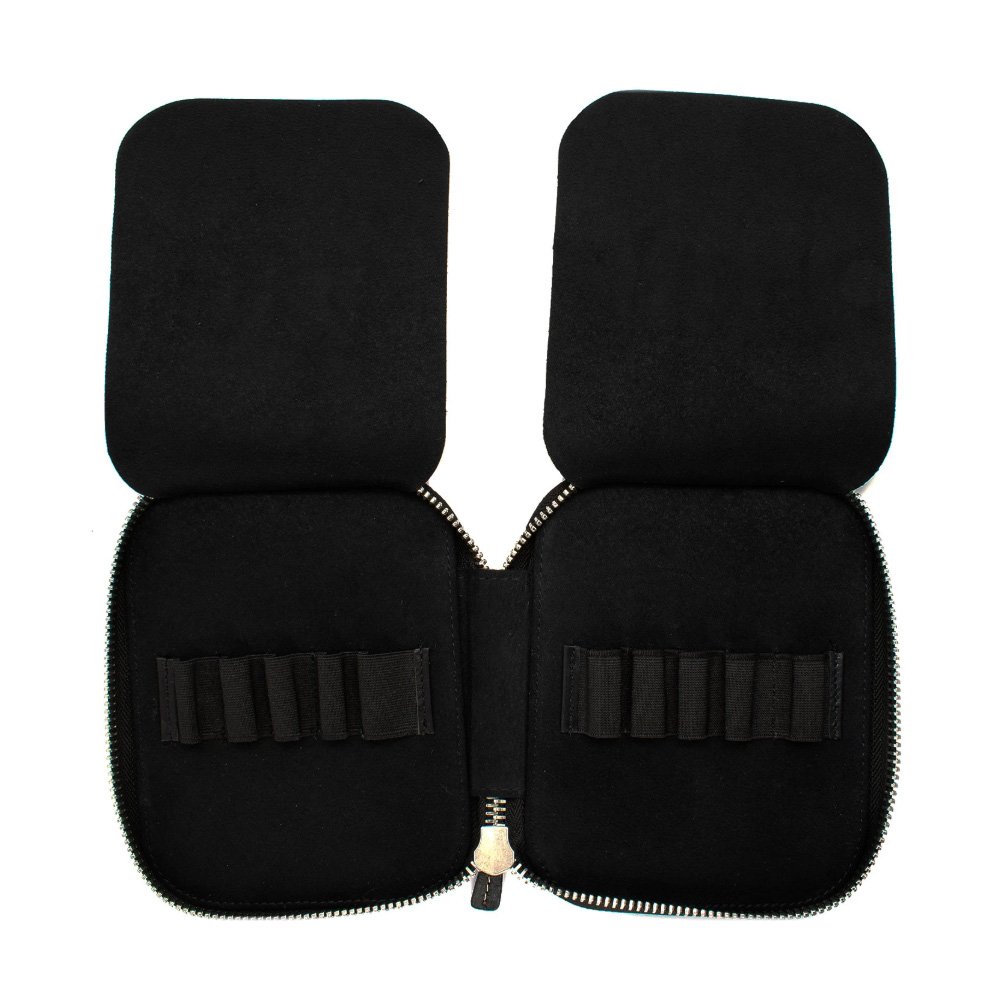 Galen Leather Black Zippered Pen Pouch (Tenfold) Galen Leather Black Zippered Pen Pouch (Tenfold)