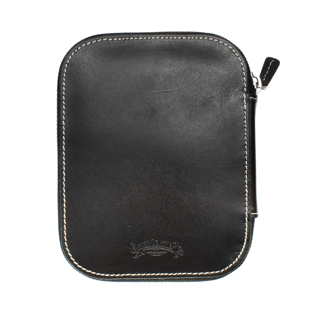Galen Leather Black Zippered Pen Pouch (Tenfold)