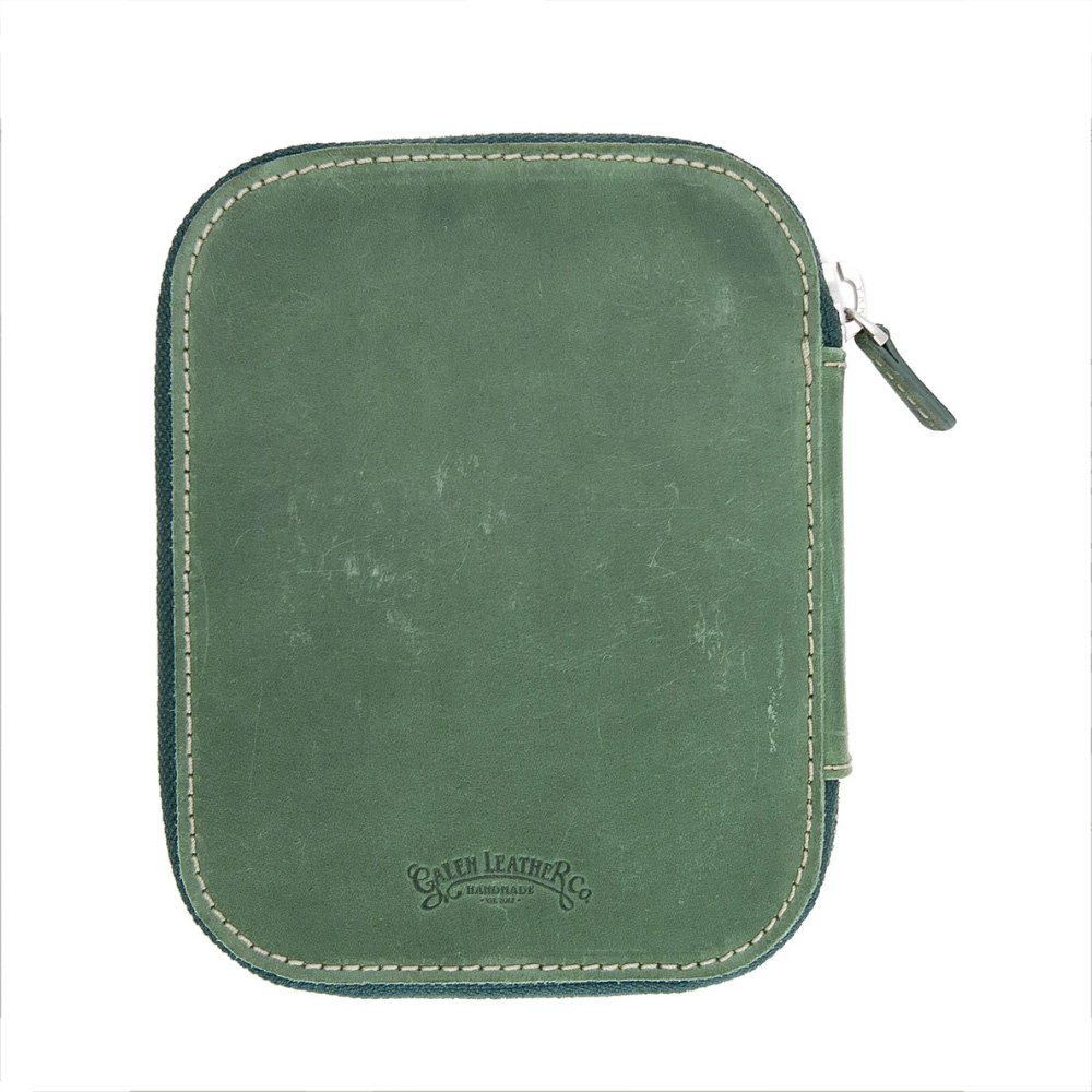 Galen Leather Crazy Horse Green Zippered Pen Pouch (Tenfold) Galen Leather Crazy Horse Green Zippered Pen Pouch (Tenfold)