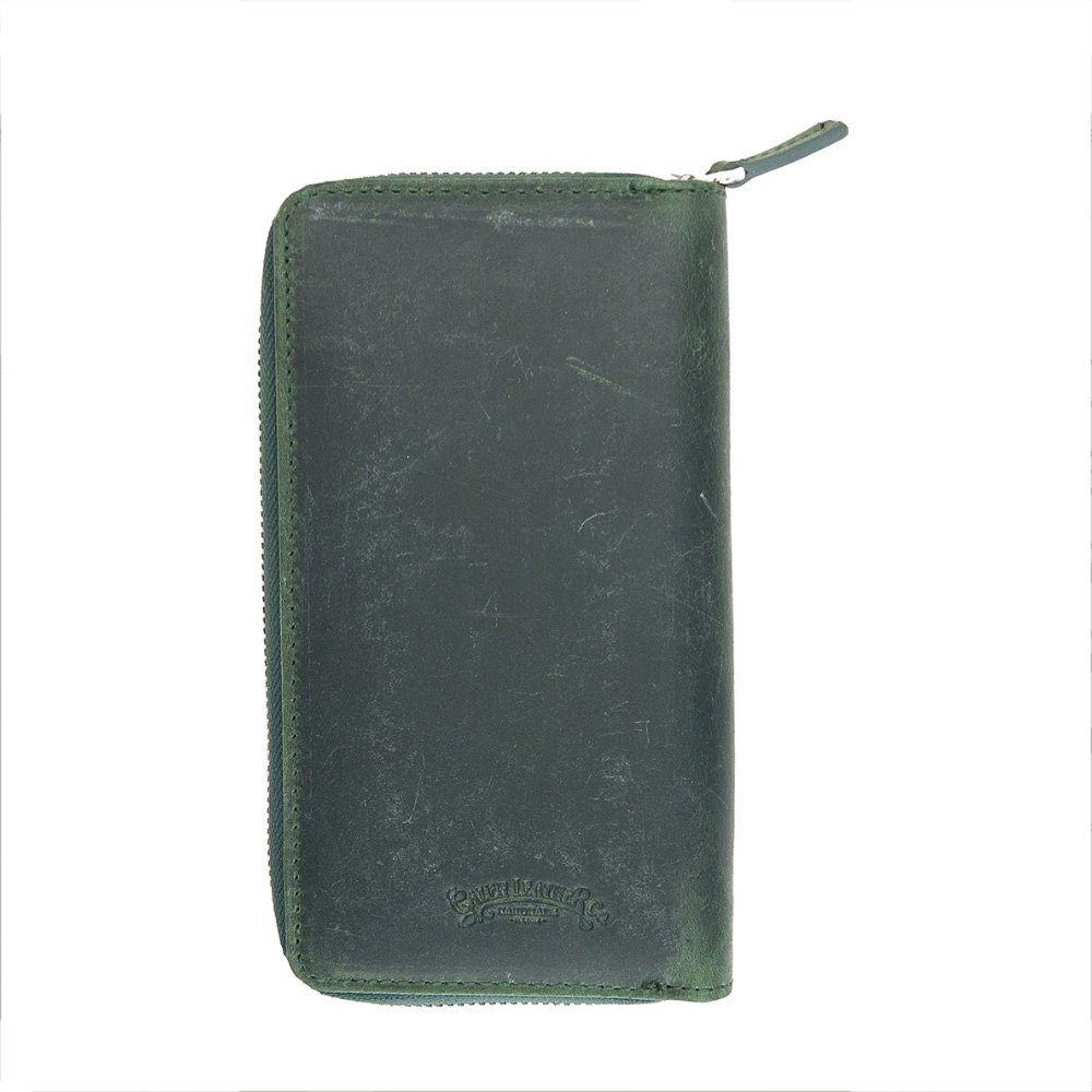 Galen Leather Crazy Horse Green Rits Penetui (3-delig)