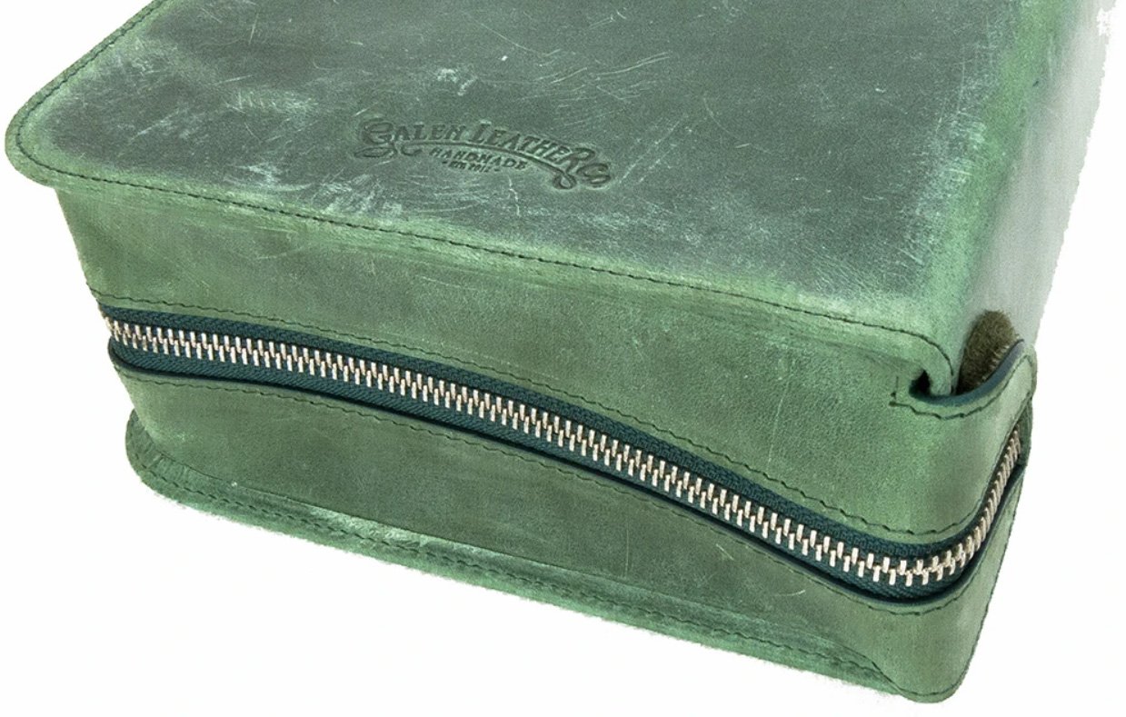 Galen Leather Crazy Horse Green Rits Penetui (40-delig)