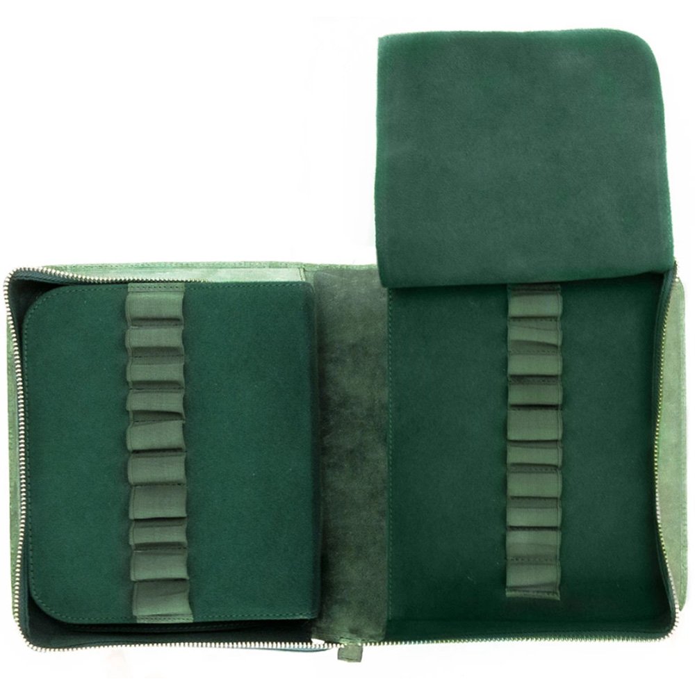 Galen Leather Crazy Horse Green Rits Penetui (40-delig)