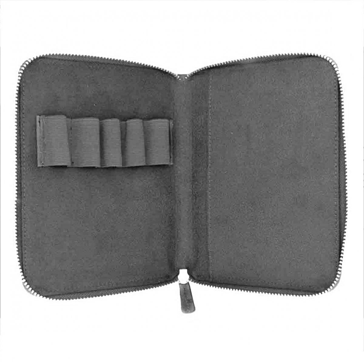 Galen Leather Crazy Horse Smoky Zippered Pen Pouch (Fivefold) Galen Leather Crazy Horse Smoky Zippered Pen Pouch (Fivefold)