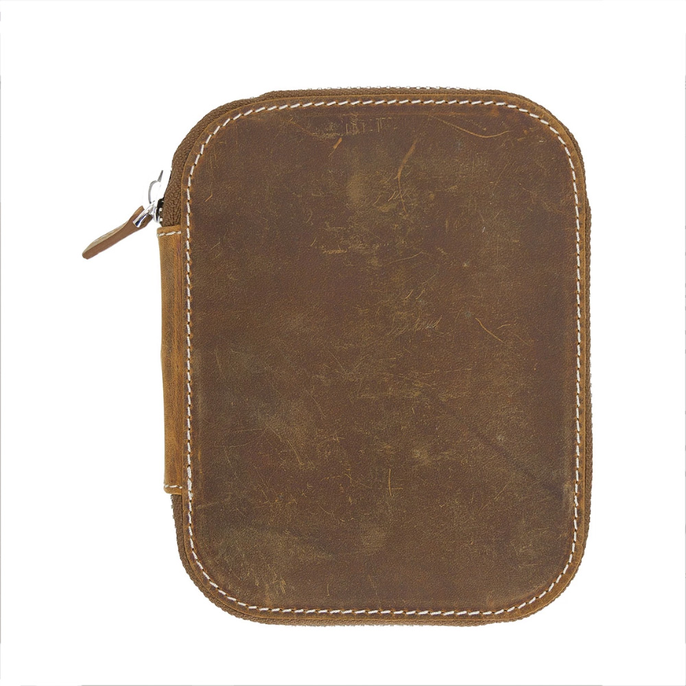 Zippered Leather Pen Pouch for Kaweco Pocket Pens | Two Pens