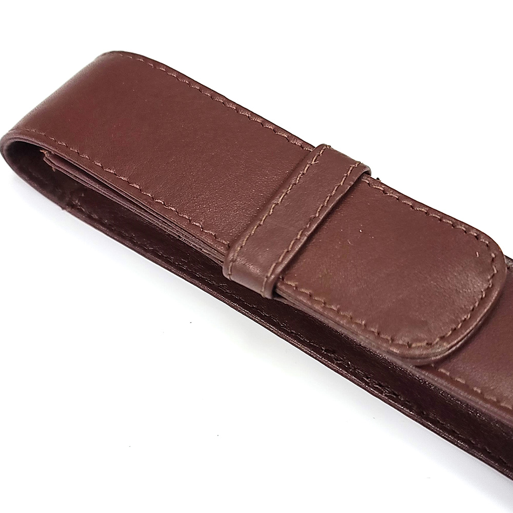 Girologio Antique Brown Leather Pen Case (Single) Girologio Antique Brown Leather Pen Case (Single)