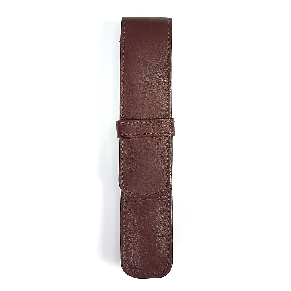 Girologio Antique Brown Leather Pen Case (Single) Girologio Antique Brown Leather Pen Case (Single)