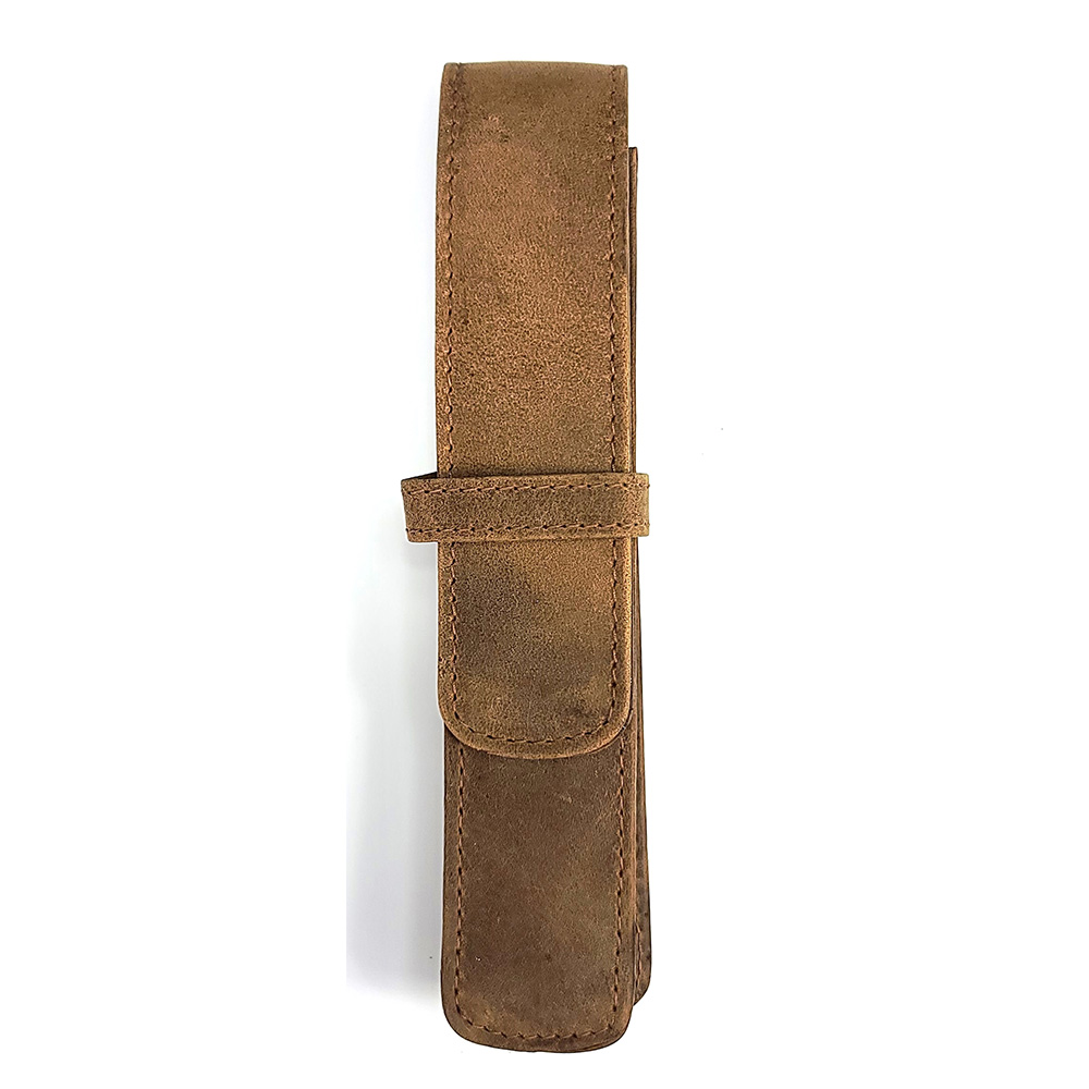 Girologio Saddle Tan Leather Pen Case (Single) Girologio Saddle Tan Leather Pen Case (Single)