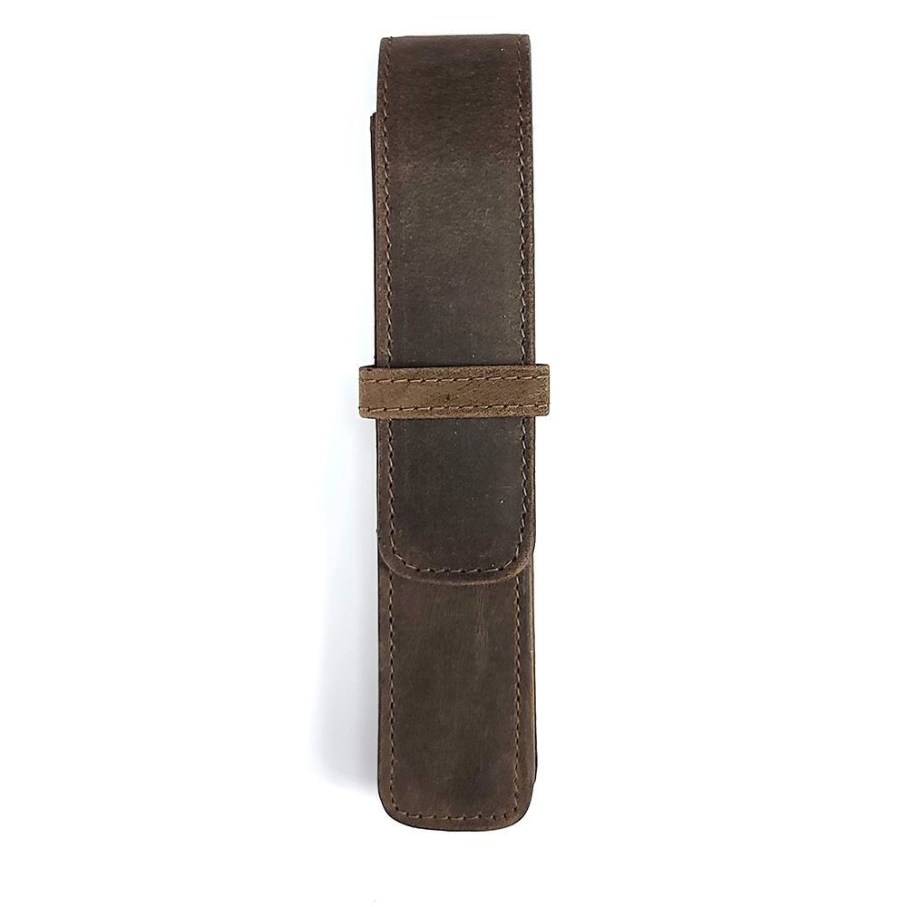 Girologio Bomber Brown Leather Pen Case (Single) Girologio Bomber Brown Leather Pen Case (Single)