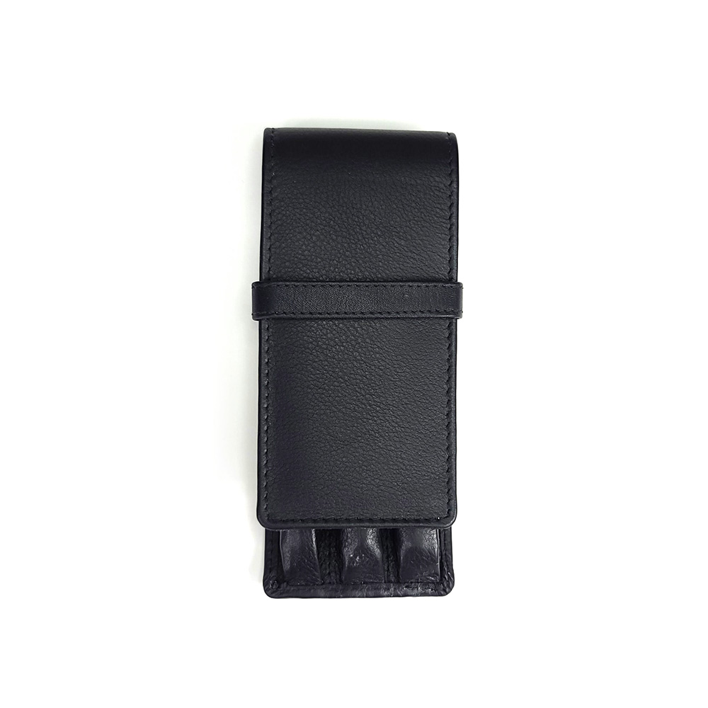 Girologio Black Leather Pen Case (3 pens)