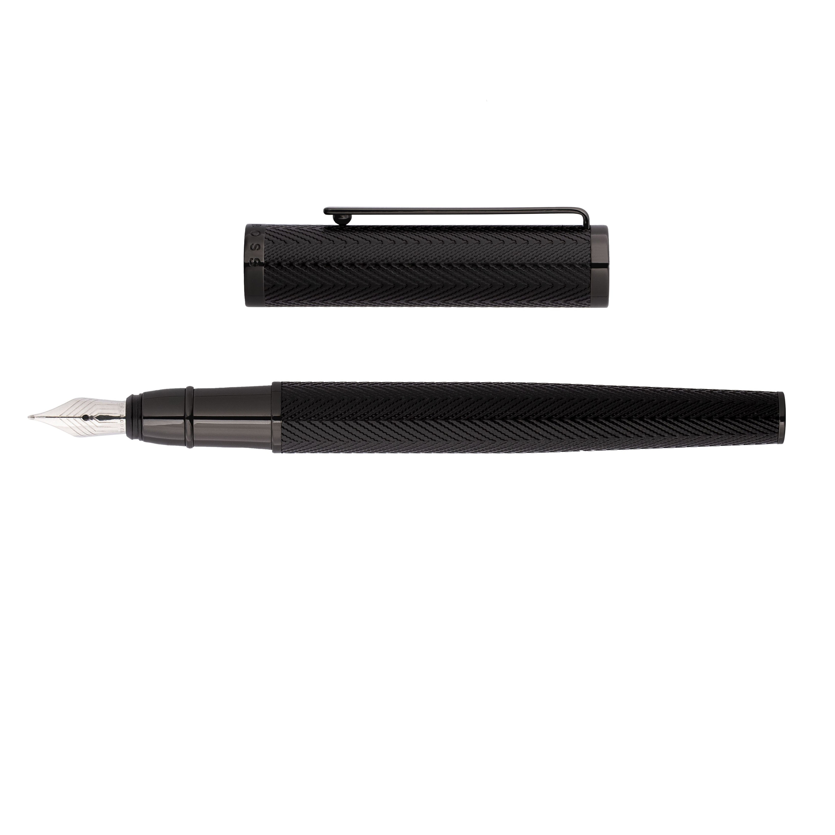 Hugo Boss Formation Herringbone Gunmetal Reservoarpenna