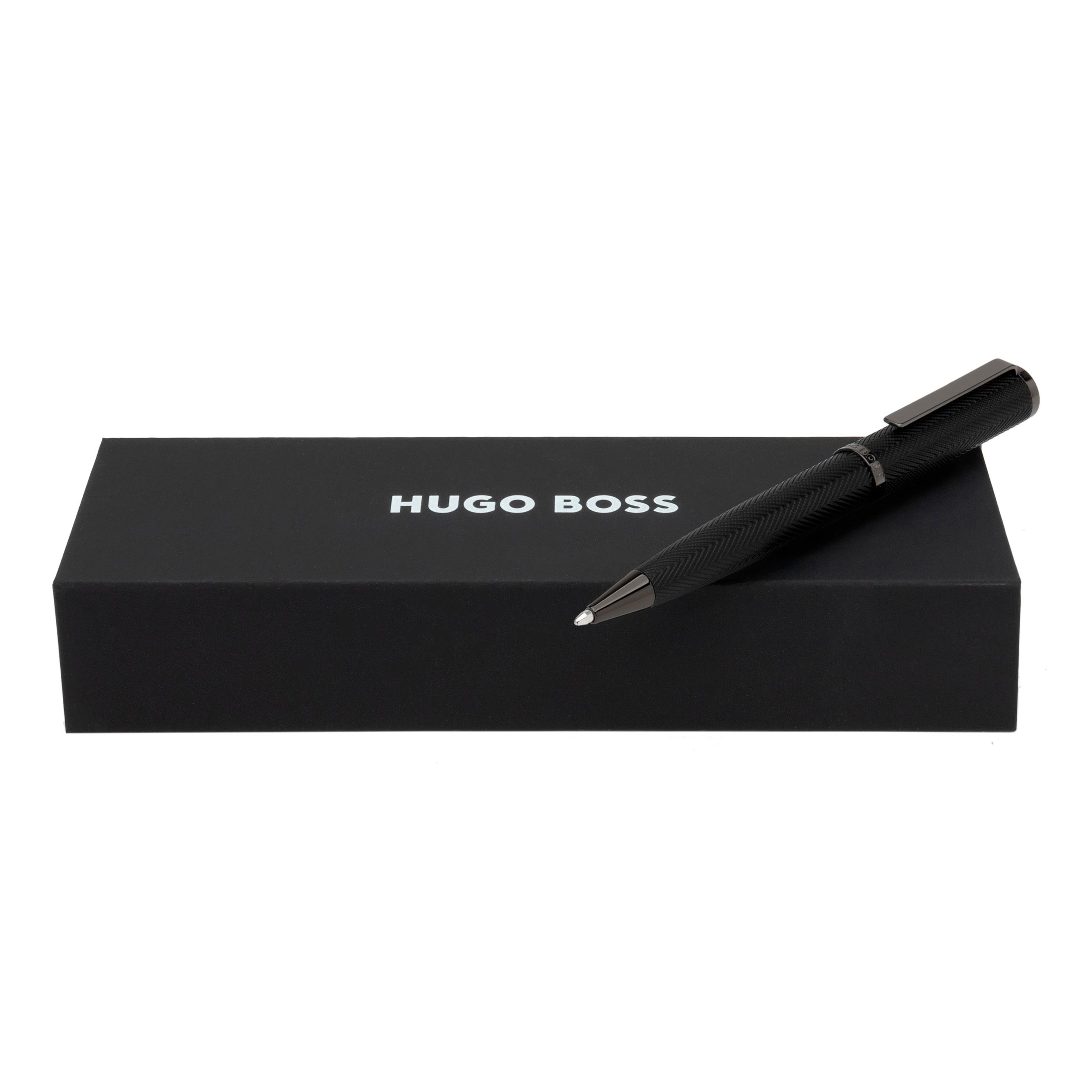 Hugo Boss Formation Herringbone Gunmetal Ballpoint