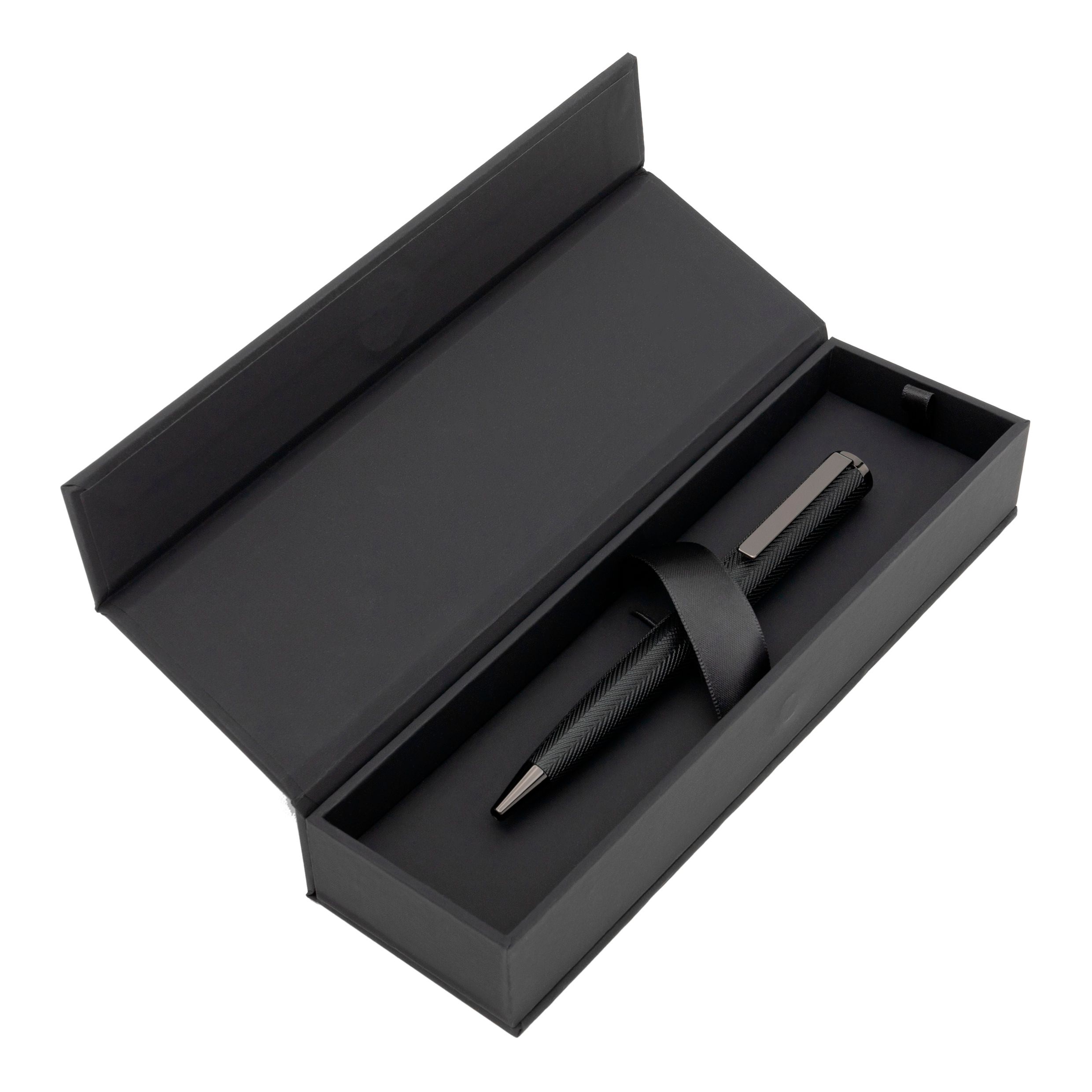 Hugo Boss Formation Herringbone Gunmetal Ballpoint