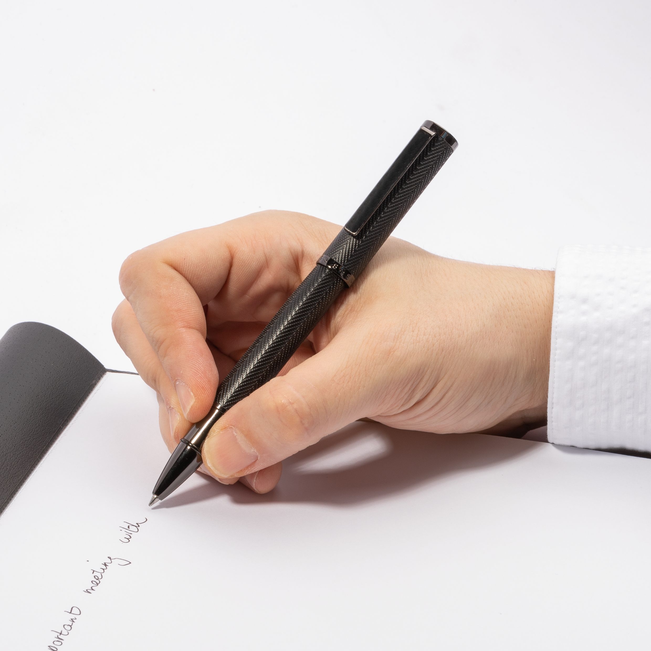 Hugo Boss Formation Herringbone Gunmetal Rollerball