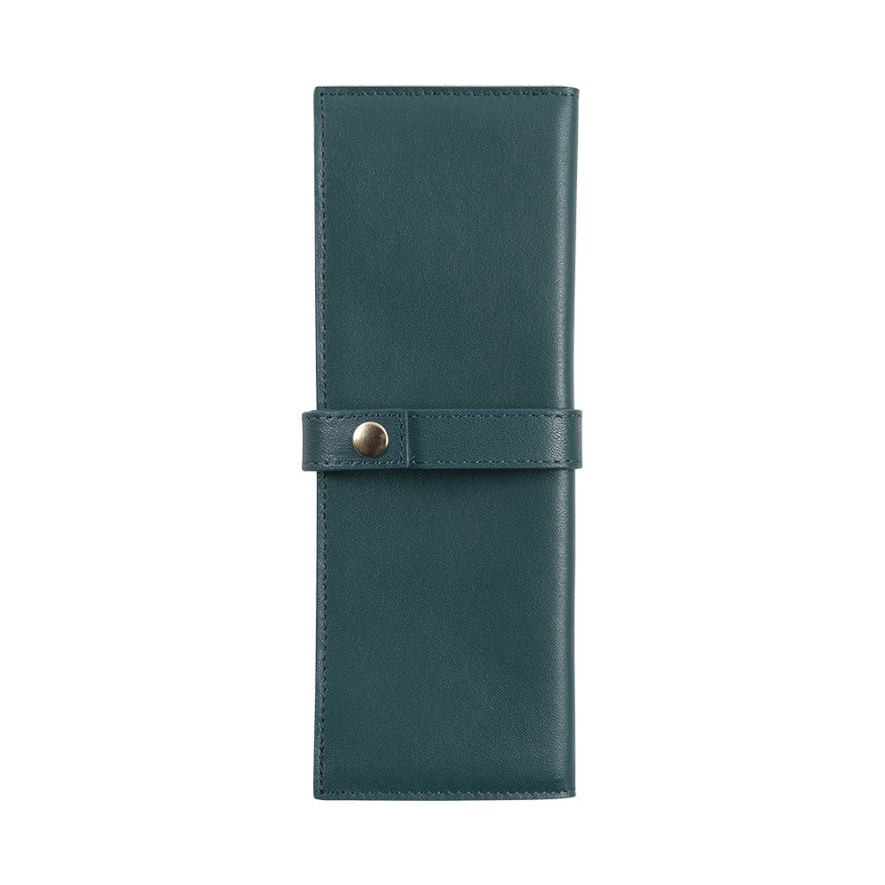 Jacques Herbin Small Leather Emerald Green Pen Pouch (Double) Jacques Herbin Small Leather Emerald Green Pen Pouch (Double)