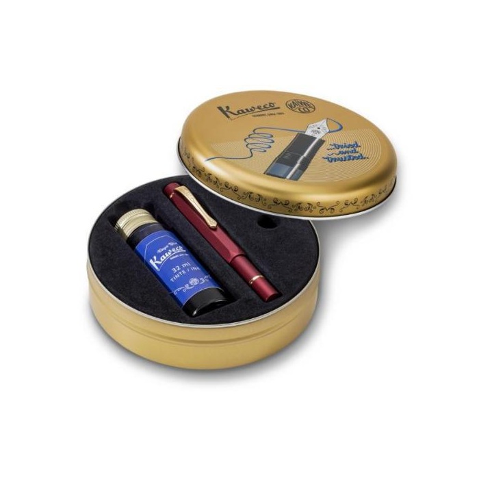 Kaweco AL Sport Bordeaux Red Piston Wieczne Pióro + Ink Bottle Set