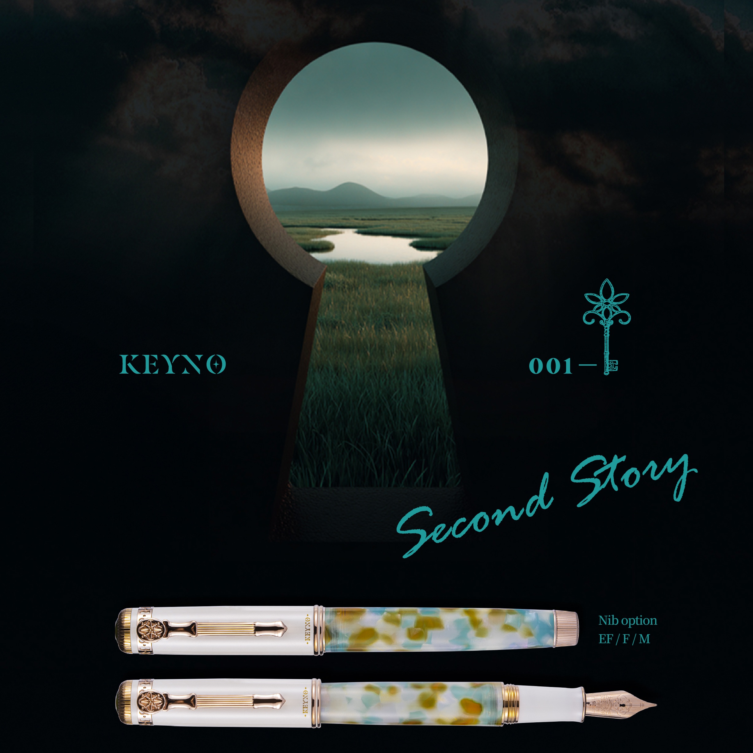 Keyno Stay.tionery Key no.001 Serenity Pióro wieczne