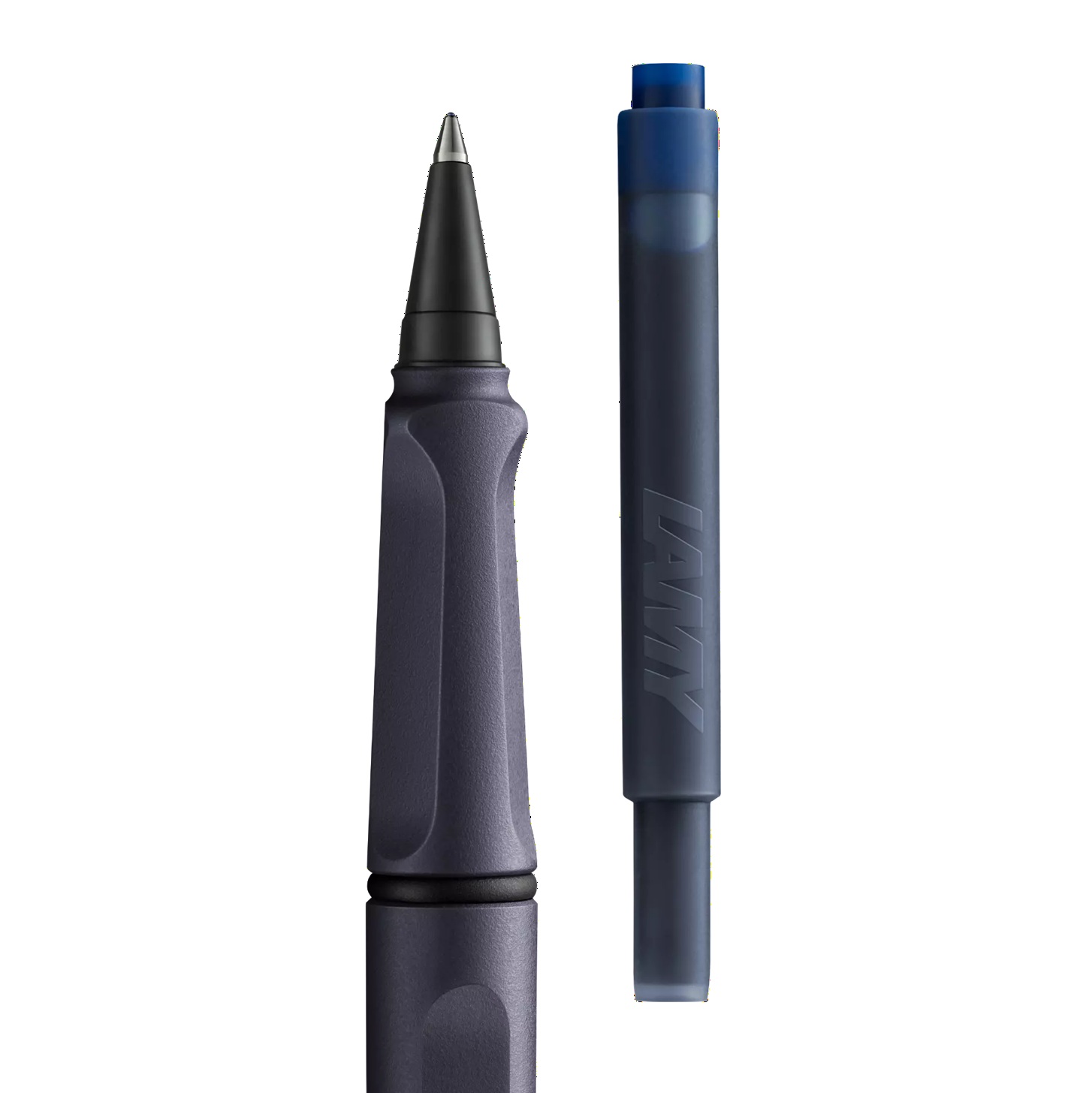 Lamy Safari Steel Black Ink Cartridge Rollerball