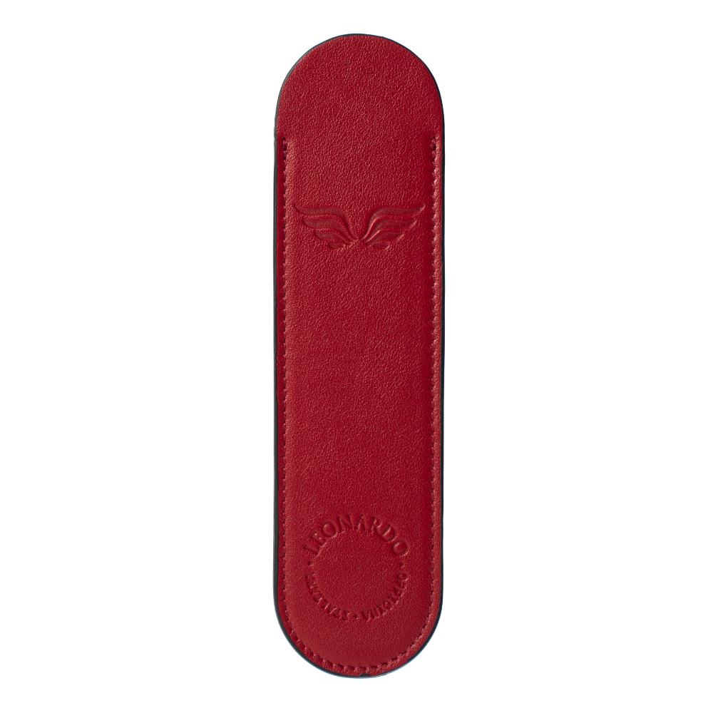 Leonardo Italian Leather Pen Sleeve Red Pen Pouch (Single) Leonardo Italian Leather Pen Sleeve Red Pen Pouch (Single)