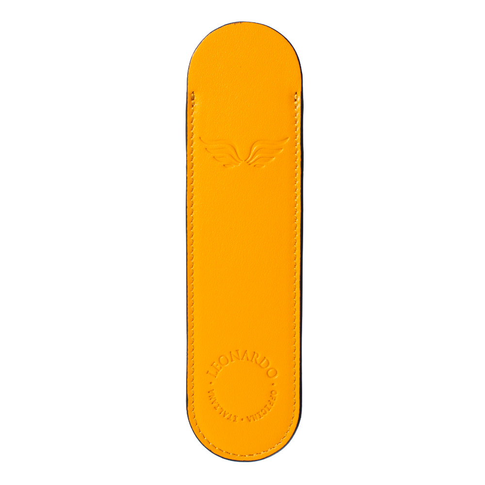 Leonardo Italian Leather Pen Sleeve Yellow Pen Pouch (Single) Leonardo Italian Leather Pen Sleeve Yellow Pen Pouch (Single)
