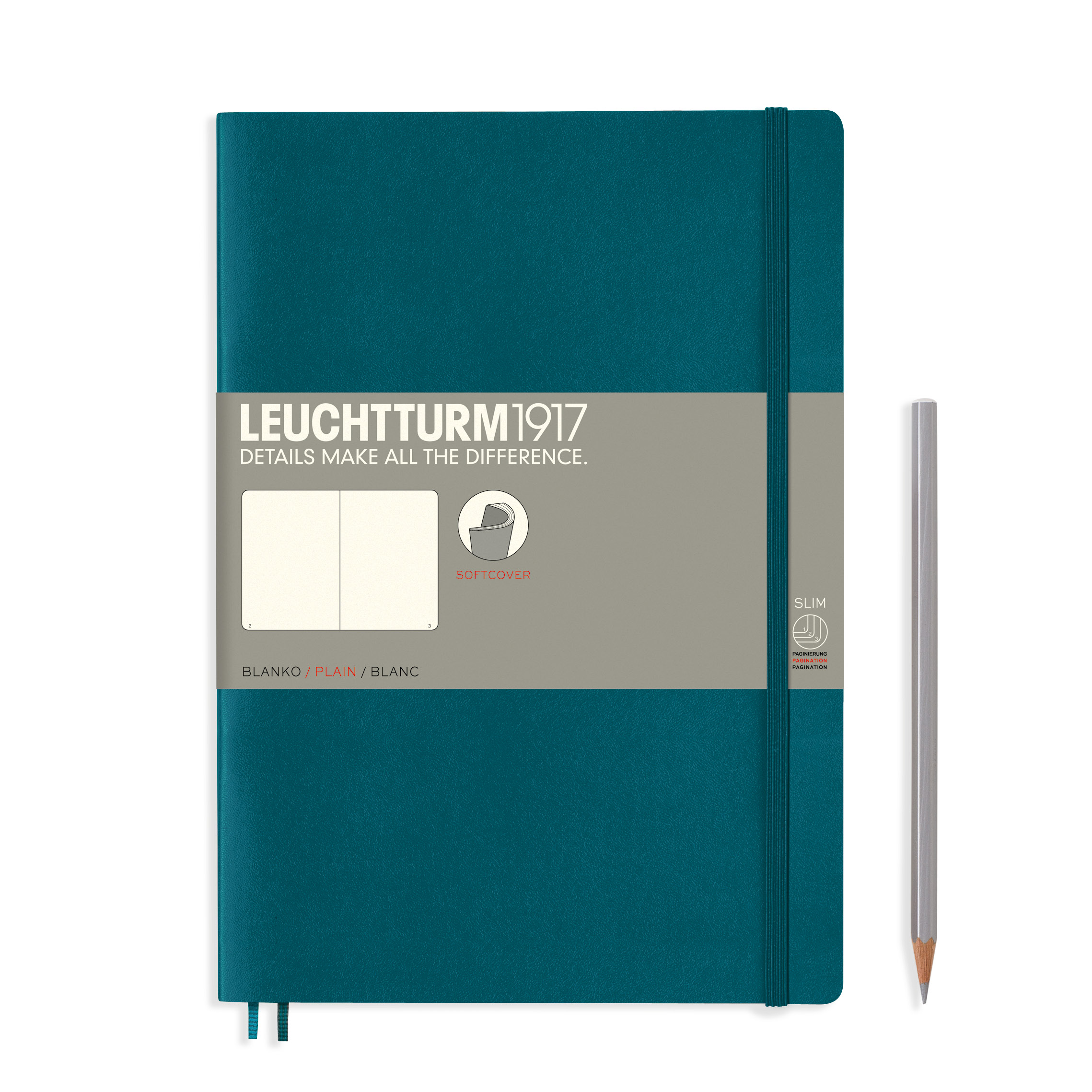 Leuchtturm1917 Softcover Notebook Composition B5 Pacific Green