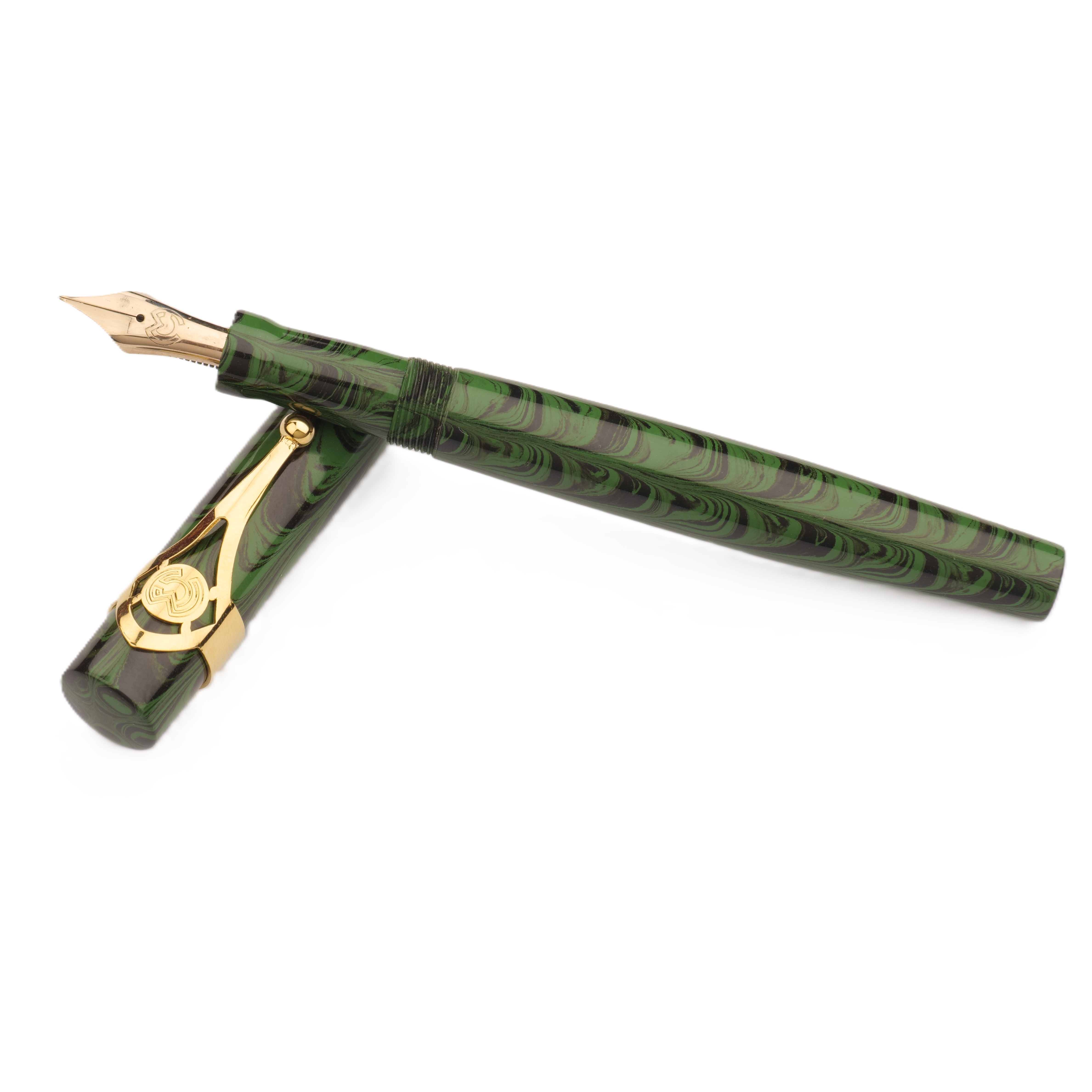Magna Carta Mag 500 Green Ripple Ebonite GT Fountain Pen Magna Carta Mag 500 Green Ripple Ebonite GT Fountain Pen