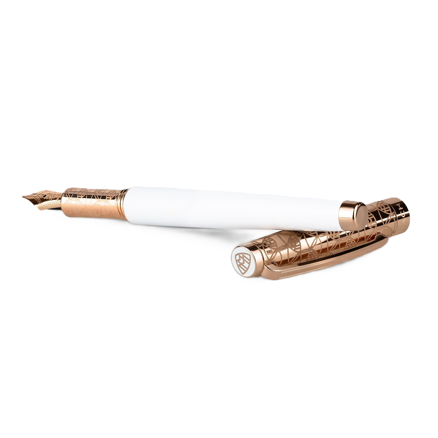 Maybach The Peak II Sterling Silver White Lacquer & Rose Gold Füllfederhalter